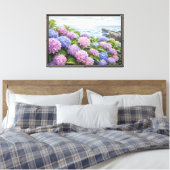 Hydrangea Kust Canvas Afdruk (Insitu (Slaapkamer))