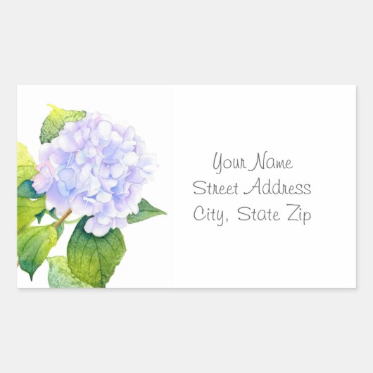 Hydrangea-labels Rechthoekige Sticker (Voorkant)