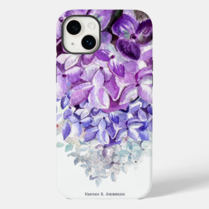 Hydrangea Lavender Blue Ombre Gepersonaliseerd Case-Mate iPhone 14 Plus Hoesje