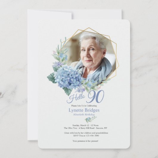 Hydrangea Lijst Fotodag Uitnodiging (Voorkant)