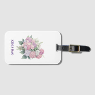 Hydrangea Luggage Tag, personalized Bagagelabel