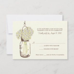 Hydrangea & Mariage au Pot Mason RSVP