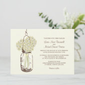 Hydrangea & Mason Jar bruiloft uitnodigingen (Staand voorkant)