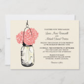 Hydrangea & Mason Jar bruiloft uitnodigingen (Voorkant)