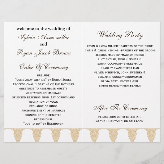 Hydrangea mason jar burlap vouwde Wedding programm (Achterkant)