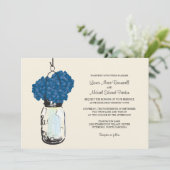 Hydrangea & Mason Jar Invitations de mariage (Debout devant)