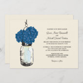 Hydrangea & Mason Jar Invitations de mariage (Devant / Derrière)