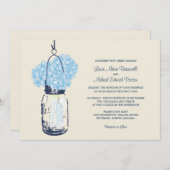 Hydrangea & Mason Jar Invitations de mariage (Devant / Derrière)