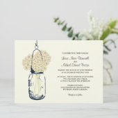 Hydrangea & Mason Jar Invitations de mariage (Debout devant)