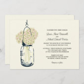 Hydrangea & Mason Jar Invitations de mariage (Devant / Derrière)