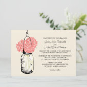Hydrangea & Mason Jar Invitations de mariage (Debout devant)