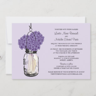 Hydrangea & Mason Jar Invitations de mariage