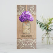 hydrangea mason jar programmes de mariage rustique (Debout devant)