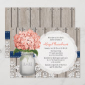 Hydrangea Mason Jar Vrijgezellenfeest Kaart (Voorkant / Achterkant)