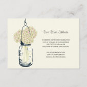 Hydrangea & Mason Jar Wedding Reception Informatiekaartje (Voorkant)