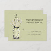 Hydrangea & Mason Jar Wedding RSVP (Devant / Derrière)