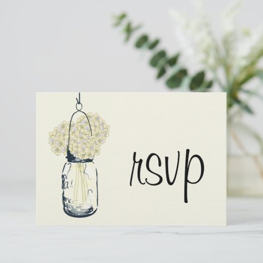 Hydrangea & Mason Jar Wedding RSVP (Debout devant)