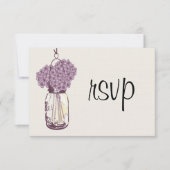 Hydrangea & Mason Jar Wedding RSVP (Devant)