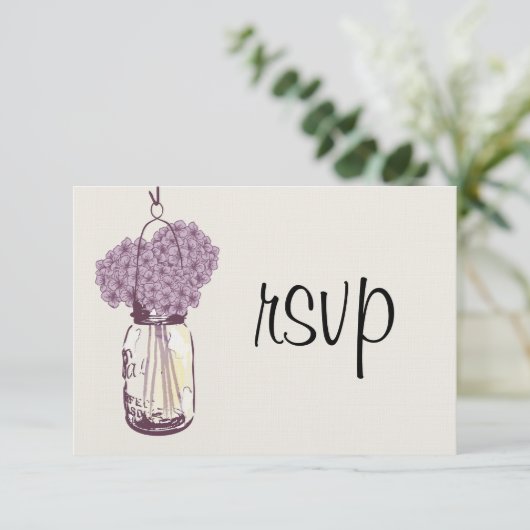 Hydrangea & Mason Jar Wedding RSVP (Debout devant)