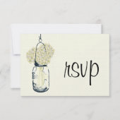 Hydrangea & Mason Jar Wedding RSVP (Devant)