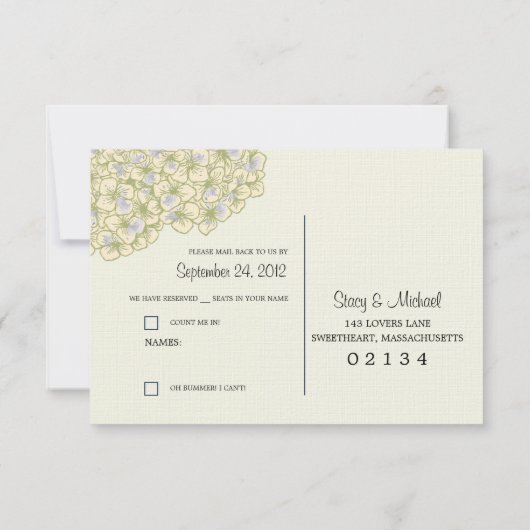 Hydrangea & Mason Jar Wedding RSVP (Dos)