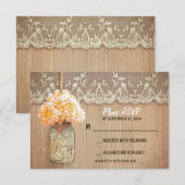 hydrangea mason pot mariage rustique cartes RSVP (Devant / Derrière)