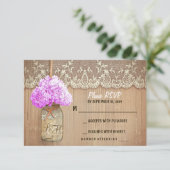 hydrangea mason pot mariage rustique cartes RSVP (Debout devant)