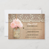 hydrangea mason pot mariage rustique cartes RSVP (Devant)