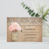 hydrangea mason pot mariage rustique cartes RSVP (Debout devant)