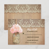 hydrangea mason pot mariage rustique cartes RSVP (Devant / Derrière)