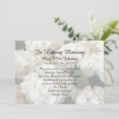 Hydrangea Memorial Service uitnodiging (Staand voorkant)