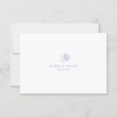 HYDRANGEA Minimalist Wedding QR Code RSVP Card (Dos)