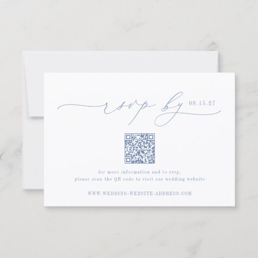 HYDRANGEA Minimalist Wedding QR Code RSVP Card (Devant)