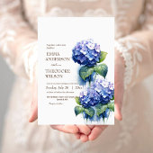 Hydrangea Modern Mooi Bloemen Bruiloft Kaart