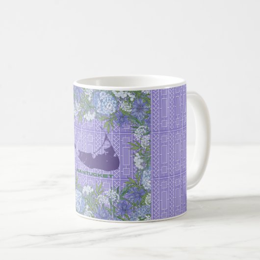 Hydrangea Mok, Nantucket Hydrangeas, Cape Cod Koffiemok (Voorkant rechts)