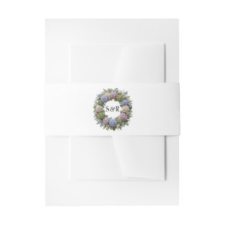 Hydrangea Monogram Krans Bruiloft Uitnodigingen Wikkel