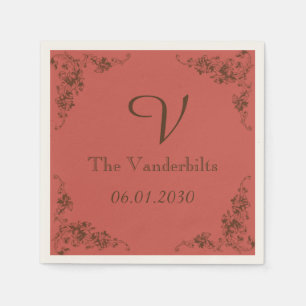  Hydrangea Monogram Trouwservet Servetten