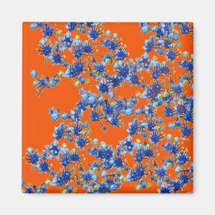 hydrangea oranje en blauw magneet
