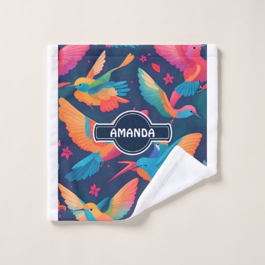 Hydrangea Pastel Kleurrijk Gepersonaliseerd Patroo Bad Handdoek (Wasdoekje)