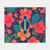 Hydrangea Pastel Kleurrijk Gepersonaliseerd Patroo Fleece Deken (Voorkant (Horizontaal))