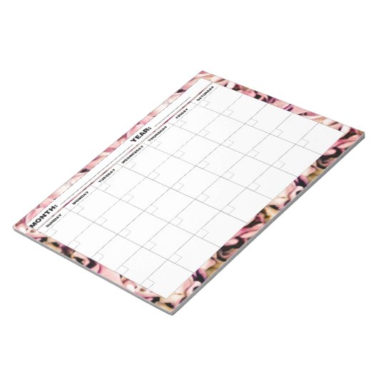 Hydrangea Pattern Blank Calendar Notitieblok (Schuin)