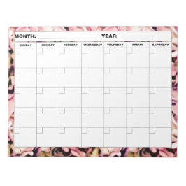 Hydrangea Pattern Blank Calendar Notitieblok