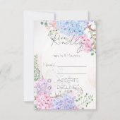hydrangea peintures Mariage carte RSVP (Devant)