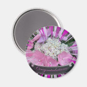 Hydrangea Pink & Blue Gefeliciteerd Magnet Magneet (Voorkant / Achterkant)