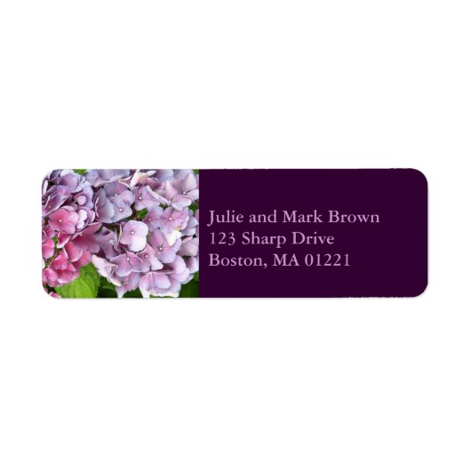 Hydrangea retouradres-label etiket (Voorkant)