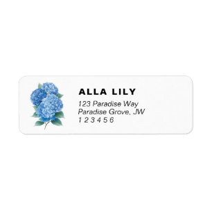 Hydrangea Return Address Labels