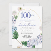 Hydrangea Roos 100e verjaardag Kaart (Voorkant)