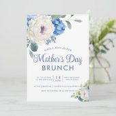 Hydrangea Roos Floral Moederdag Brunch Kaart (Staand voorkant)