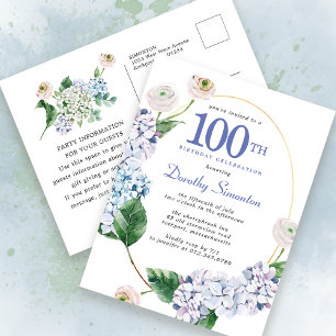 Hydrangea Rose 100e anniversaire Invitation d'été