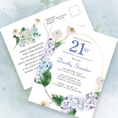 Hydrangea Rose 21e anniversaire Invitation d'été
